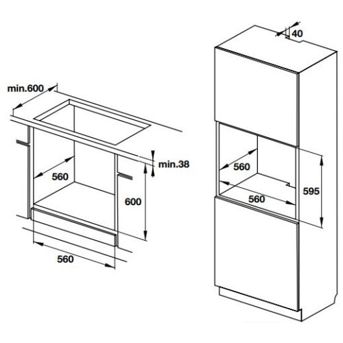 Lò nướng âm tủ Hafele HO-T60D 534.05.561 - Ảnh 2