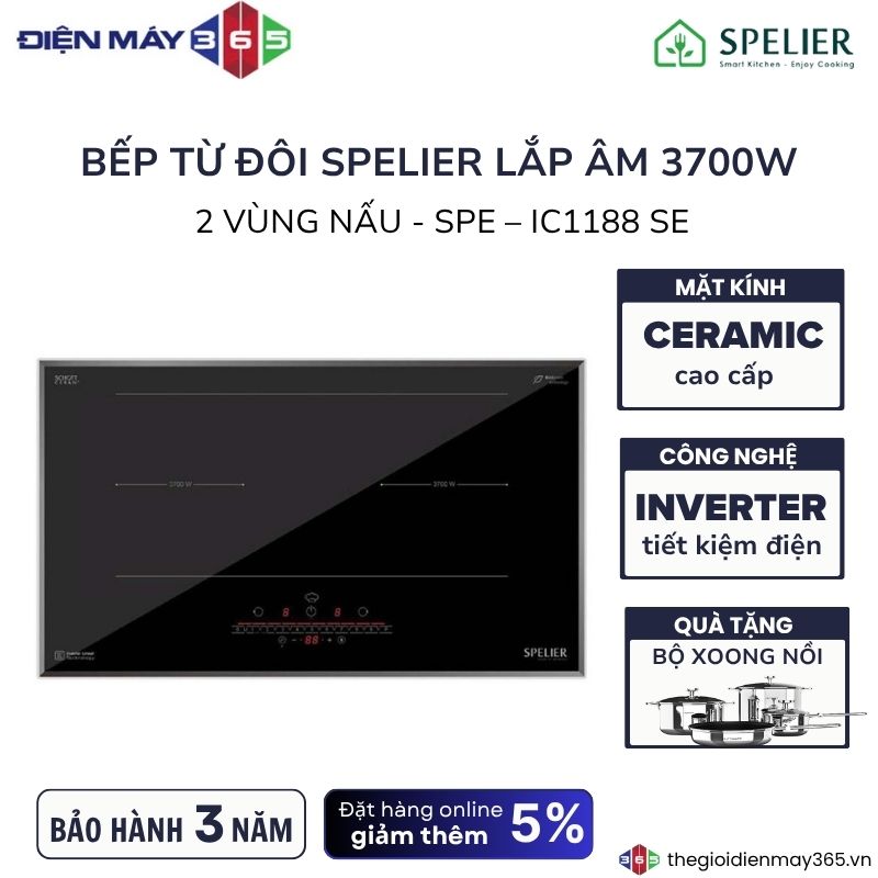 Bếp Từ Đôi Spelier SPE IC 1188 3 Bếp Từ Đôi Spelier SPE IC 1188