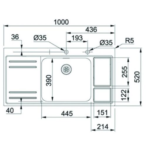 Chậu rửa Franke loại đơn LAX 211-W-45 127.0299.850 - Ảnh 3