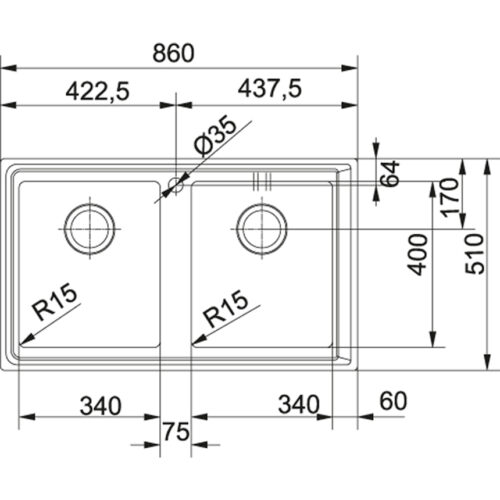 Chậu rửa Franke loại đôi NPX 620 101.0068.373 - Ảnh 3