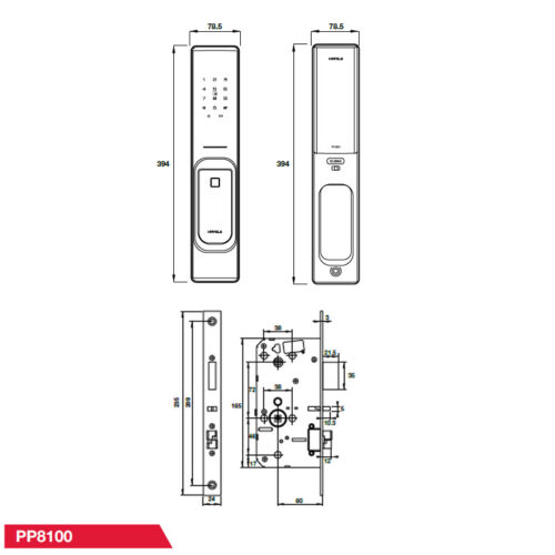 Khóa điện tử Hafele PP8100 912.20.260 - Ảnh 3