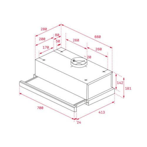 Kích thước máy hút mùi Teka TL 7420S
