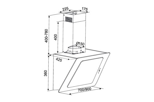 Máy hút khử mùi áp tường Kocher K-2080V 70cm - Ảnh 3