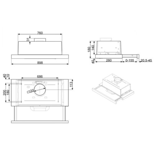 Máy hút mùi âm tủ Hafele Smeg KSET92E 536.84.872 - Ảnh 4