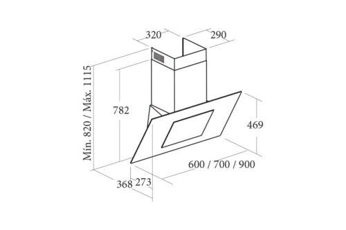 Máy hút mùi áp tường Cata THALASSA 700 XGBK - Ảnh 3