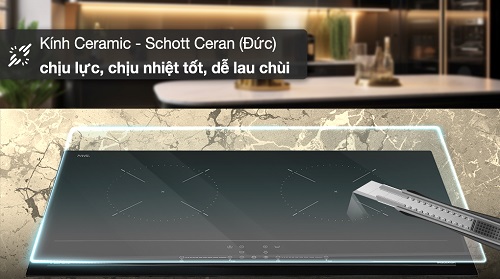 Chất liệu bề mặt bếp từ đôi Teka IBC 7322 S lắp âm Chất liệu bề mặt bếp từ đôi Teka IBC 7322 S lắp âm
