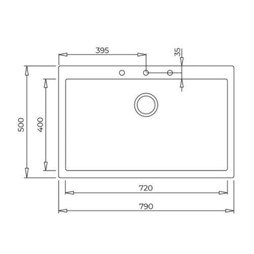Kích thước chậu đá Teka FORSQUARE 72.40 TG 115230001