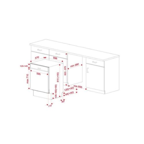 Kích thước của Máy rửa bát Teka DW DSI 76850 SS
