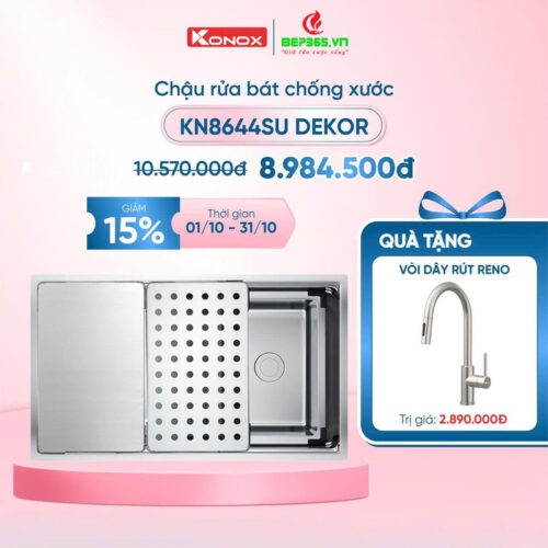Khuyến mãi chậu rửa bát Konox Workstation - Undermount Sink KN8644SU Dekor