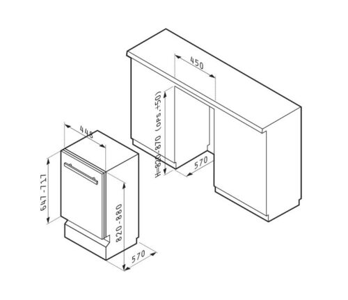 Máy rửa chén âm tủ PYRAMIS – DWF45FI - Ảnh 4