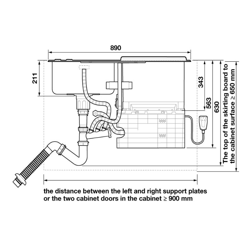 Kích thước máy rửa bát tích hợp chậu rửa Hafele HDW-SD90A 539.20.530 Kích thước máy rửa bát tích hợp chậu rửa Hafele HDW-SD90A 539.20.530