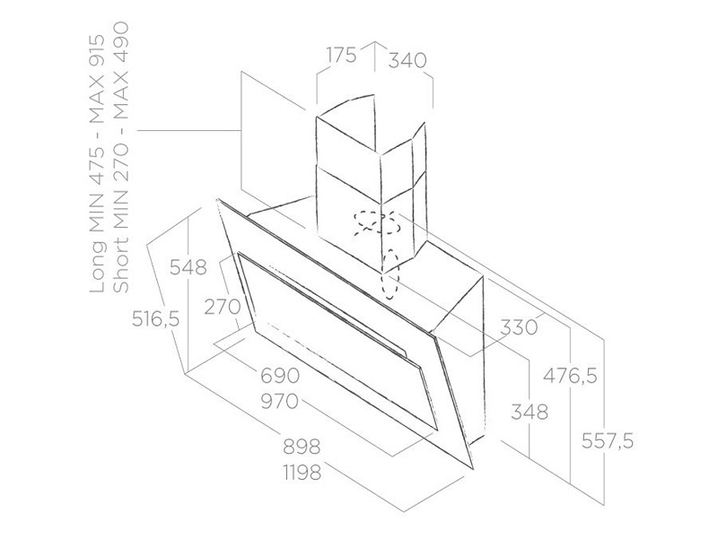 Máy hút mùi Elica VERTIGO WH/F/90 5 Máy hút mùi Elica VERTIGO WH/F/90 - Ảnh 3