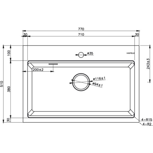 Chậu Rửa Hafele HS22-GEN1S90M - màu Đen 577.25.330 - Ảnh 2