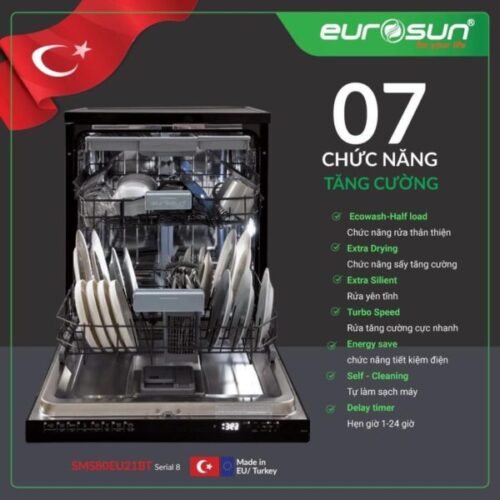Máy rửa bát Eurosun SMS80EU21BT - Ảnh 2