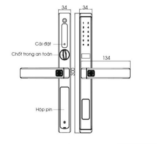 Khóa cửa điện tử chống nước Demax SL588 BL - Ảnh 2