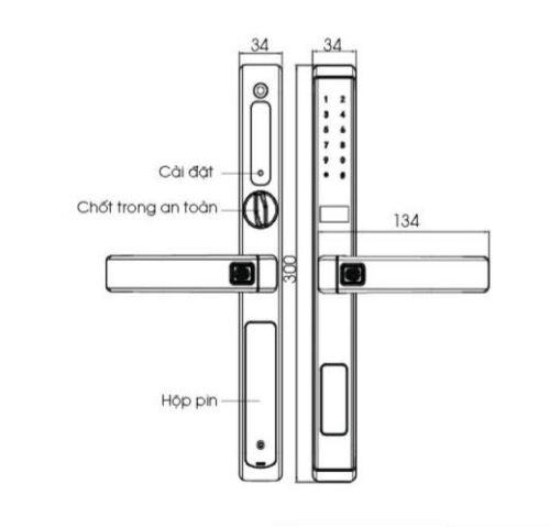 Khóa cửa điện tử chống nước Demax SL588 GS Lux - Ảnh 2