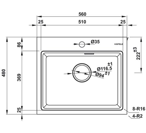 Chậu đá Hafele HS22-GEN1S60M 577.25.320 - Ảnh 2