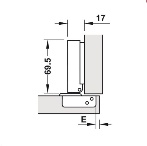 Bản Lề Metalla SM 95° Trùm Ngoài Hafele 308.03.003