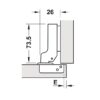 Bản Lề Trùm Nửa Metalla SM 110° Giảm Chấn Hafele 315.11.751 1 315 11 751 1