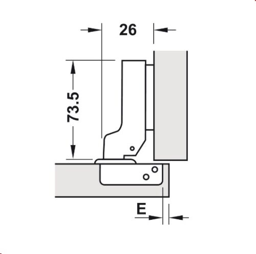 Bản lề Metalla SM không bật 110° trùm nửa Hafele 315.18.301