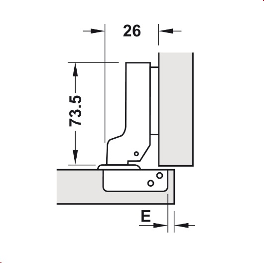 Bản lề Metalla SM không bật 110° trùm nửa Hafele 315.18.301 3 Bản lề Metalla SM không bật 110° trùm nửa Hafele 315.18.301