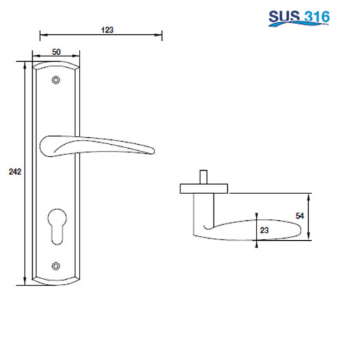 Tay Nắm Gạt Đế Dài C/C 72mm Hafele 903.78.590