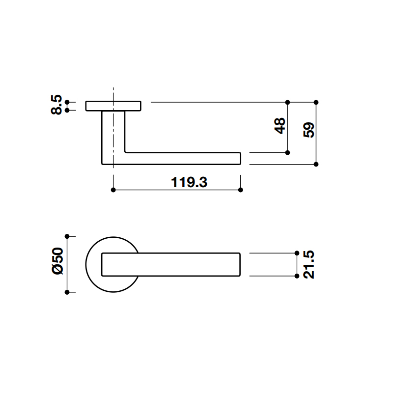 Tay Nắm Gạt Cửa Phòng Hafele 905.99.543 3 Tay Nắm Gạt Cửa Phòng Hafele 905.99.543
