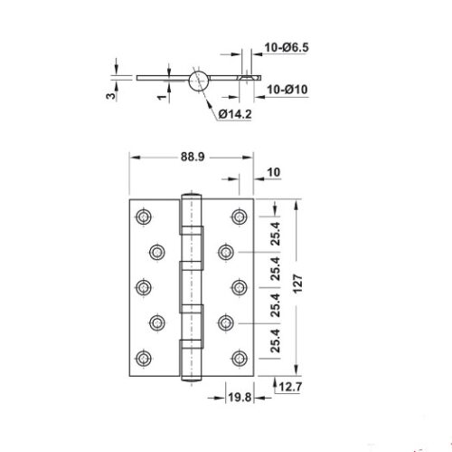 Bản Lề Lá 2 Vòng Bi 80Kg Hafele 926.20.120