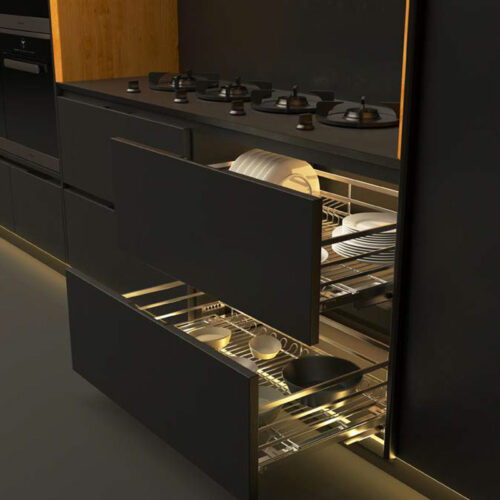 Bộ rổ bát đĩa Cappella Hafele 549.08.208 mạ chrome