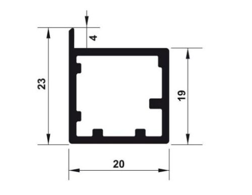Khung nhôm kính Hafele màu đen 563.58.323 5 Khung nhôm kính Hafele màu đen 563.58.323