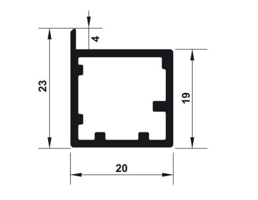 Khung nhôm kính Hafele màu đen 563.58.323 4 Khung nhôm kính Hafele màu đen 563.58.323