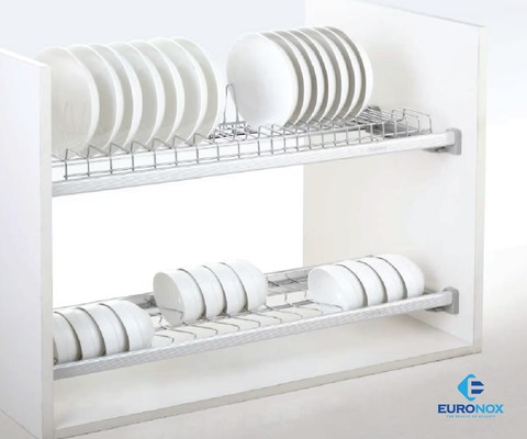 Kệ bát đĩa cố định khung nhôm Euronox EUA-80.304