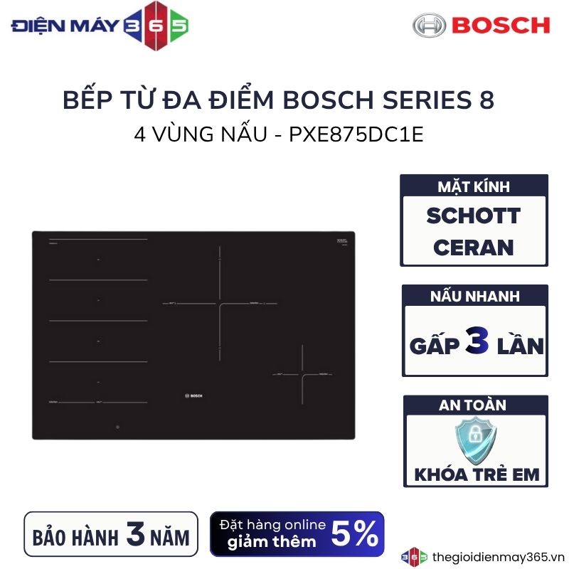 Bếp từ Bosch PXE875DC1E 2 Bếp từ Bosch PXE875DC1E