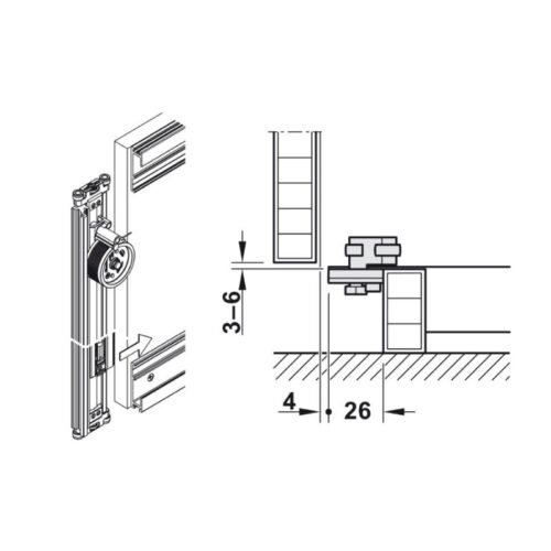 Cửa trượt xoay bằng gỗ Hafele 408.30.590 - Ảnh 3