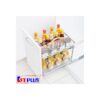 Giá để gia vị nan dẹt Inox mờ, ray giảm chấn Kit Plus DS.35