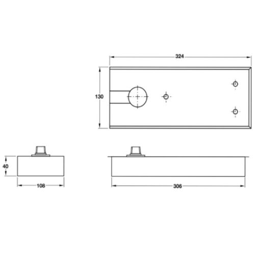Kích thước Bản lề sàn DCL41 EN2 150kg Hafele 932.84.026