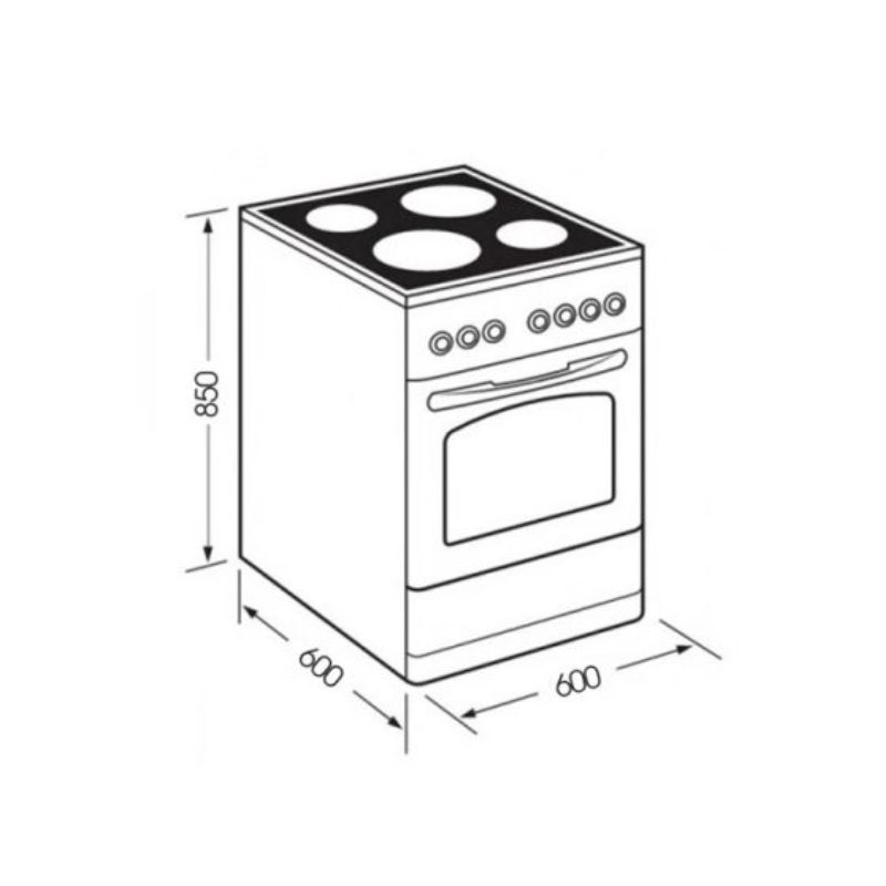 Kích thước mặt bếp bếp tủ liền lò Kaff KF-IK60850 Kích thước mặt bếp bếp tủ liền lò Kaff KF-IK60850