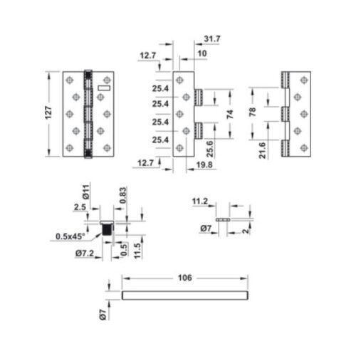 Bản lề lá Bauma 926.20.344 - Ảnh 2