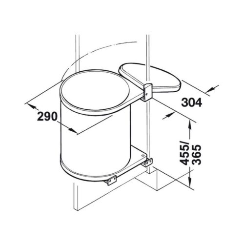 Thùng rác gắn cửa màu trắng Hafele 502.12.729 15L - Ảnh 2