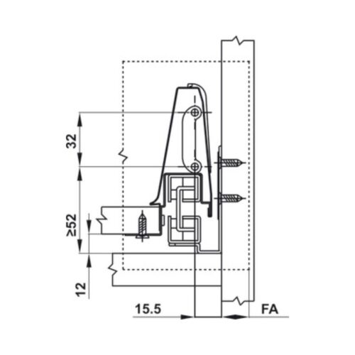 Ray hộp Hafele 552.75.705 Alto màu trắng, H84 X 500mm - Ảnh 3