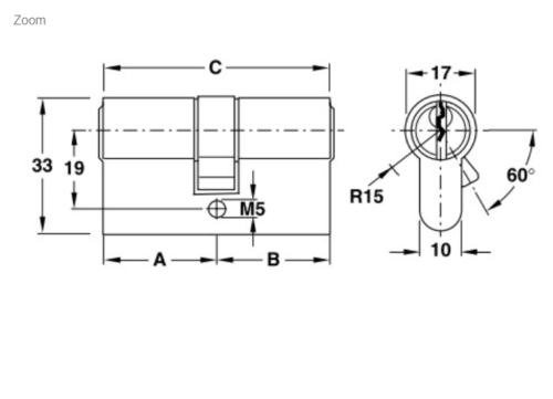 Ruột khóa 2 đầu Hafele 916.00.018, 81mm Đồng thau - Ảnh 2