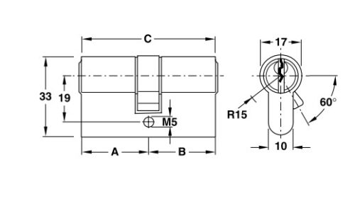 Ruột khóa 2 đầu Hafele 916.00.025, 101mm Đồng thau - Ảnh 2