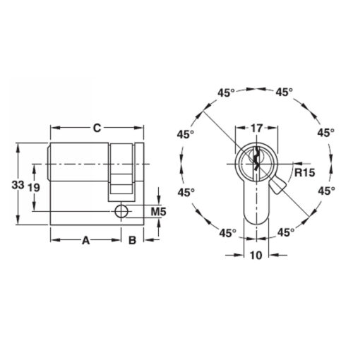 Ruột khóa 1 đầu Hafele 916.00.652, 41,5mm Đồng thau - Ảnh 2