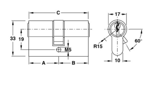 Ruột khóa 2 đầu Hafele 916.08.241, 81mm Đồng thau - Ảnh 2