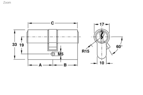Ruột khóa 2 đầu Hafele 916.96.022, 71mm Đồng thau - Ảnh 2
