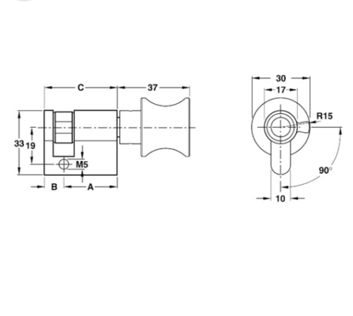 Ruột khóa 1 đầu vặn Hafele 916.96.207, 40mm Đồng thau