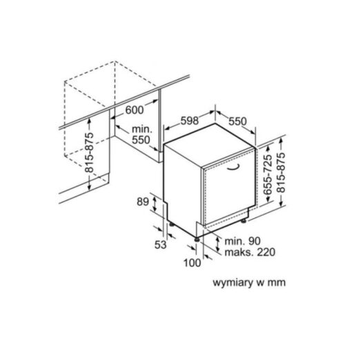 Kích thước của Máy rửa bát lắp âm Bosch SMV46KX00E