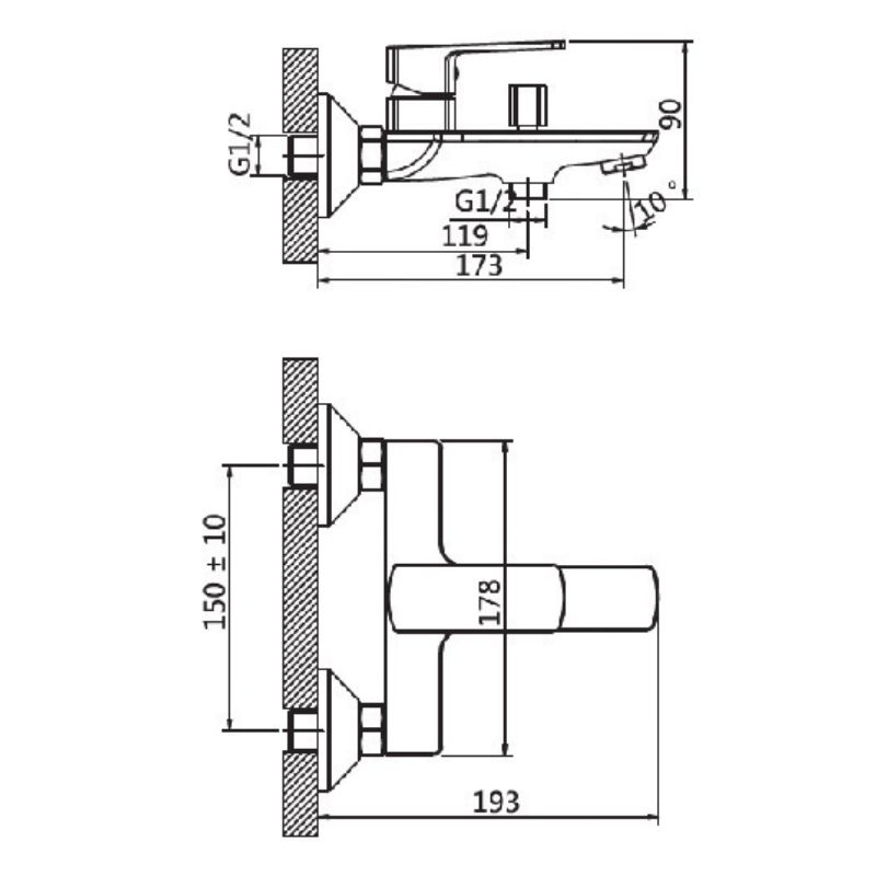 Kích thước sen tắm nóng lạnh Paul Schmitt PA019B Kích thước sen tắm nóng lạnh Paul Schmitt PA019B