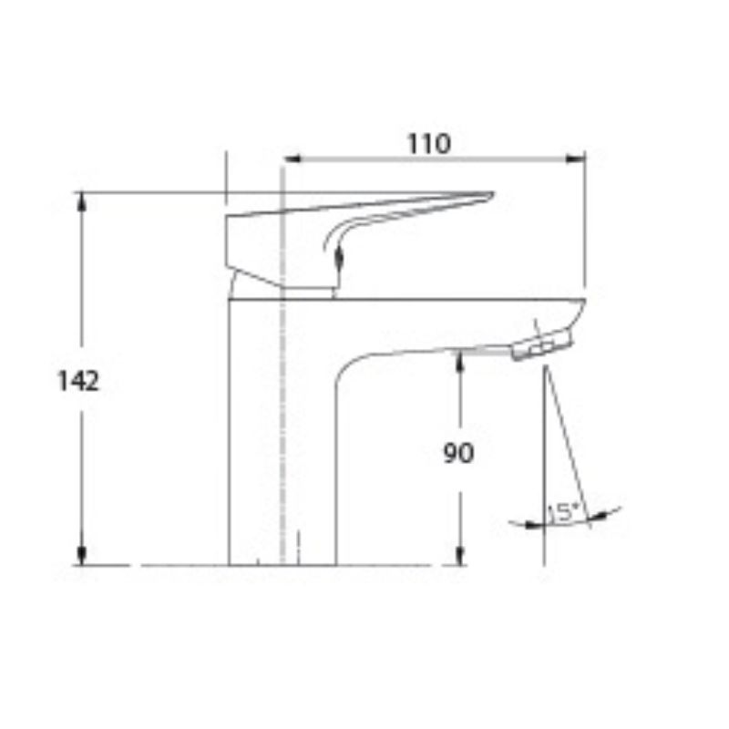Kích thước vòi chậu lavabo nóng lạnh Paul Schmitt PA010F Kích thước vòi chậu lavabo nóng lạnh Paul Schmitt PA010F