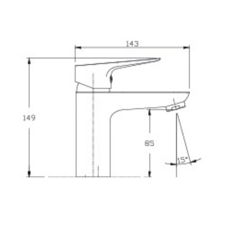 Kích thước vòi chậu lavabo nóng lạnh Paul Schmitt PA013F Kích thước vòi chậu lavabo nóng lạnh Paul Schmitt PA013F